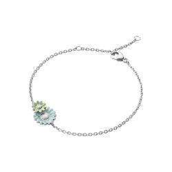 Georg Jensen x Stine Goya Daisy armbånd med blå/grønne blomster