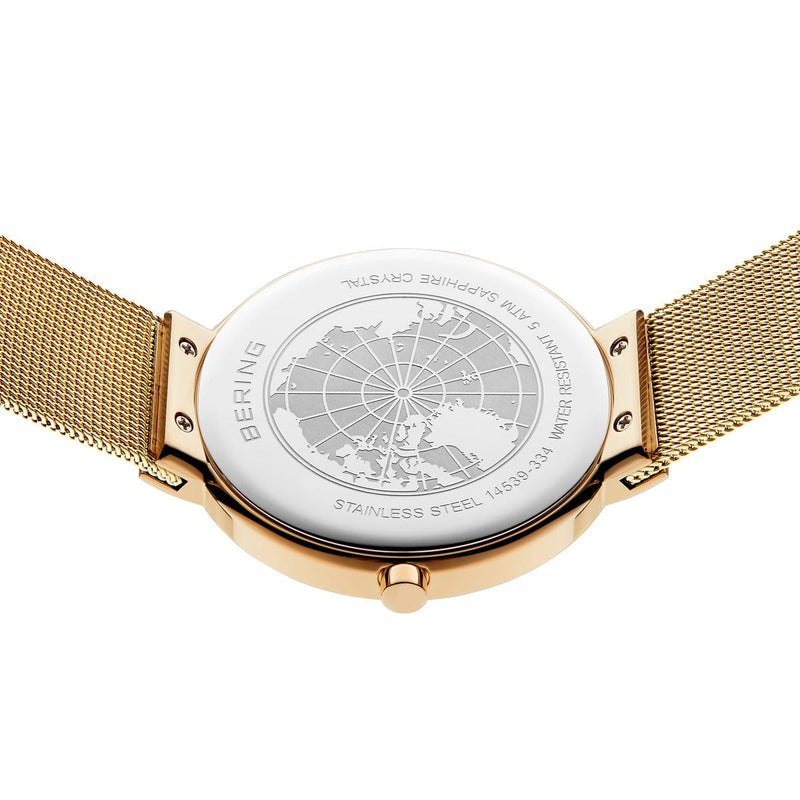 Bering, Classic unisex ur i guld med mesh-lænke