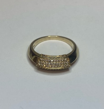 Ring, 8kt guld m. paveret zirconia, Mads Z