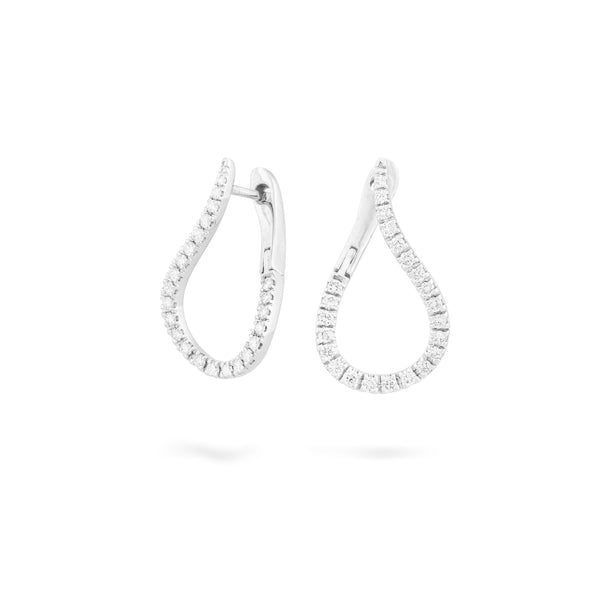 Piero Milano, Dråbeformet øreringe i hvidguld m. 0,52ct. diamanter