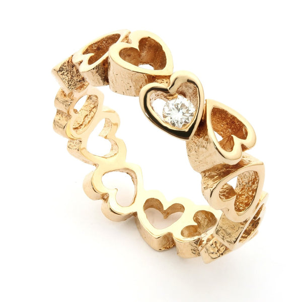 Per Borup, "open your heart" ring 14kt med diamant ref.946RX
