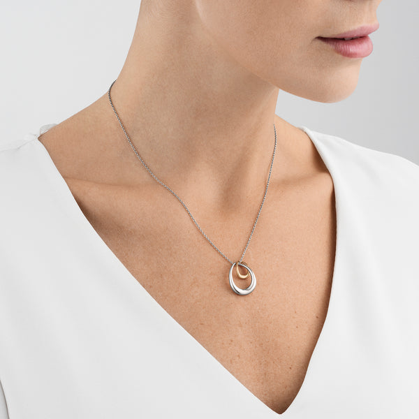 Offspring sølv- og rosaguld halskæde - Georg Jensen 10012763
