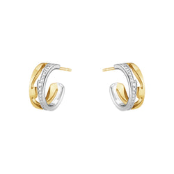 Georg Jensen FUSION små åbne øreringe m. 0,19 ct. pavé