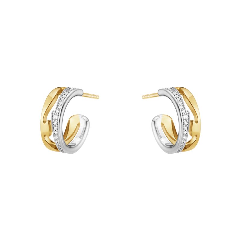 Georg Jensen FUSION små åbne øreringe m. 0,19 ct. pavé