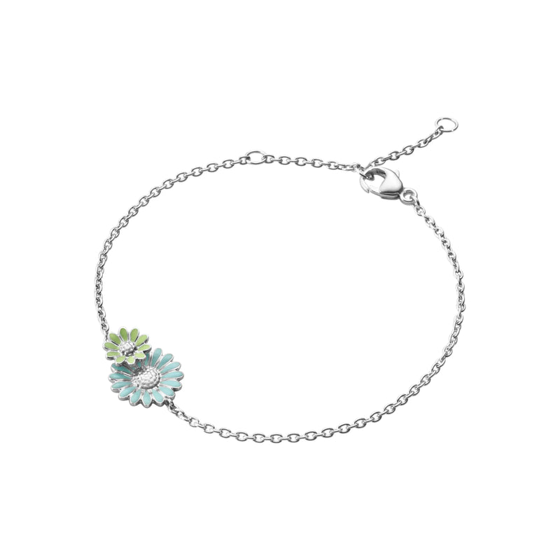 Georg Jensen x Stine Goya Daisy armbånd med blå/grønne blomster