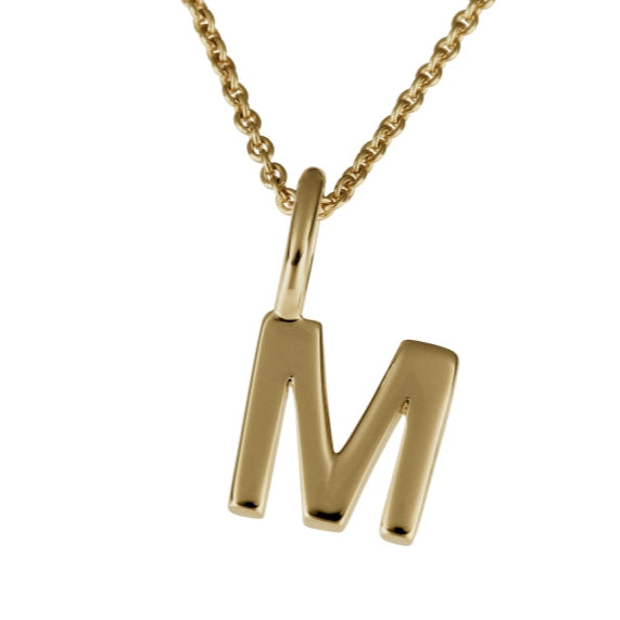 BB bogstav vedhæng i 14kt guld "M" - 201088