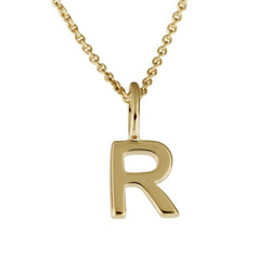 BB bogstav vedhæng i 14kt guld "R" - 201093