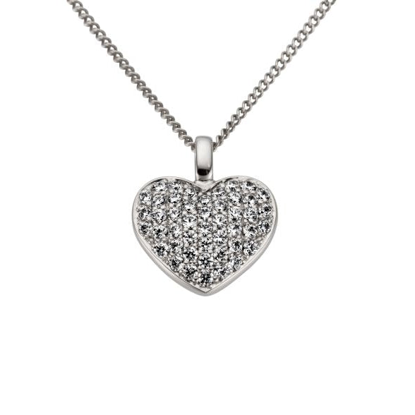 BB brillant pavé hjerte hvidgulds vedhæng - 233604