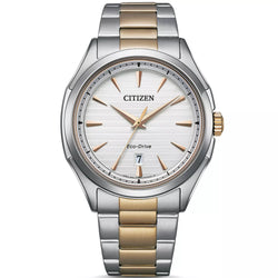 Citizen classic, herreur med tofarvet lænke og hvid skive 41mm
