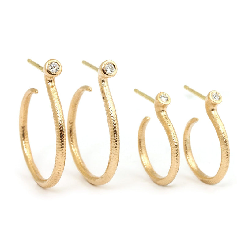 Ophelia guld creoler 0,06ct - Per Borup 1120ØX