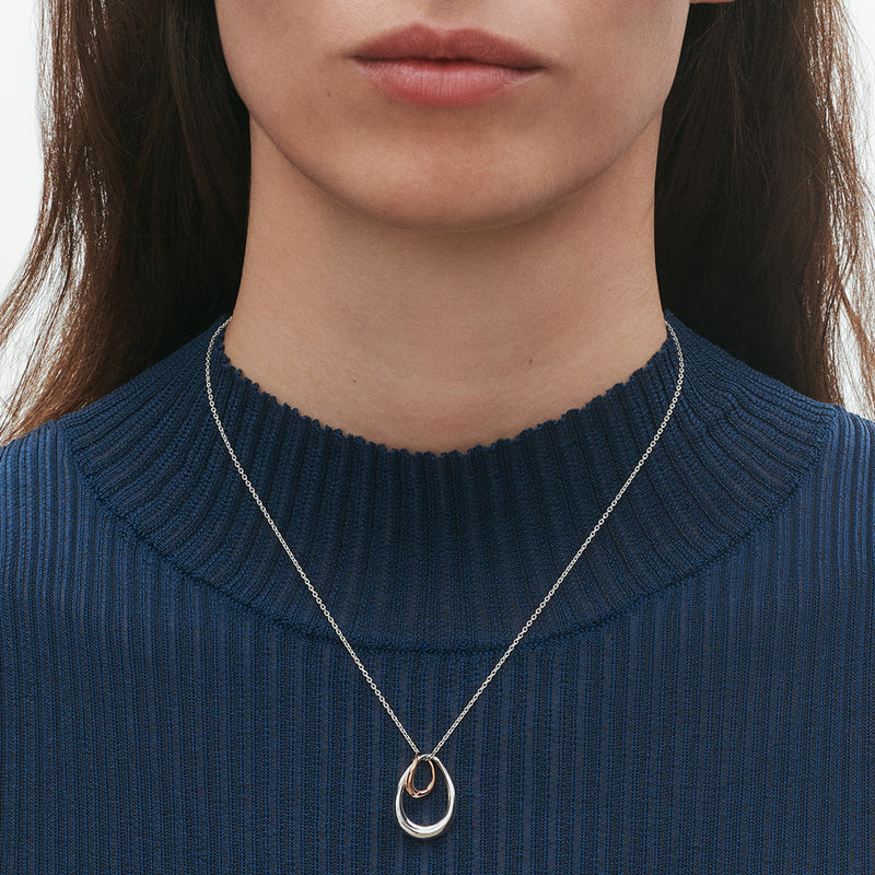 Offspring sølv- og rosaguld halskæde - Georg Jensen 10012763
