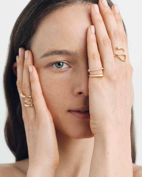 Mercy Twist pavé guld ring - Georg Jensen 20001832