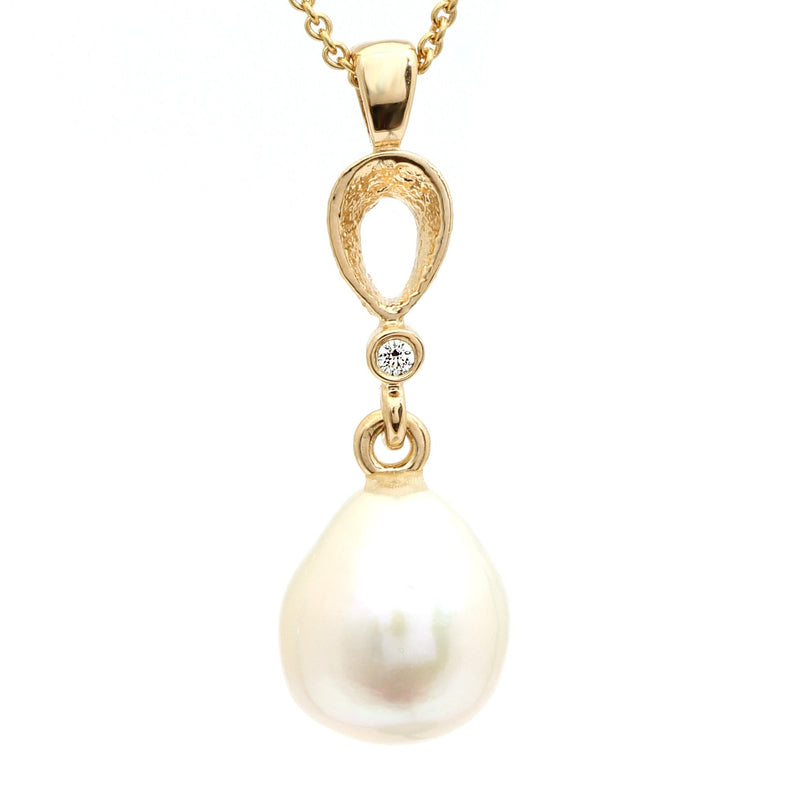 Violina barok perle vedhæng i guld 0.02 ct. - Per Borup 1090VX