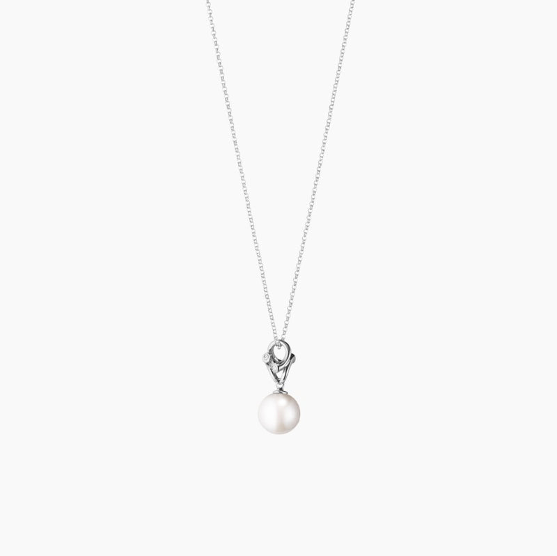 Georg Jensen, Magic, halskæde 18kt hvidguld med perle og 0,04ct diamanter
