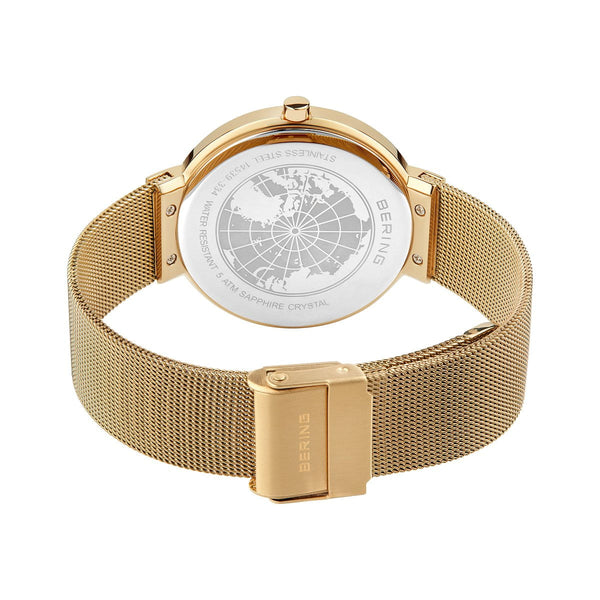 Bering, Classic unisex ur i guld med mesh-lænke