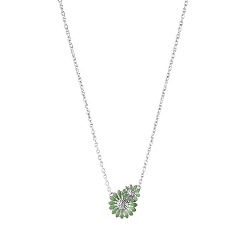 Georg Jensen, daisy halskæde med lille vedhæng, vivid green