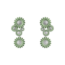 Georg jensen, daisy, large øreringe i sølv, vivid green