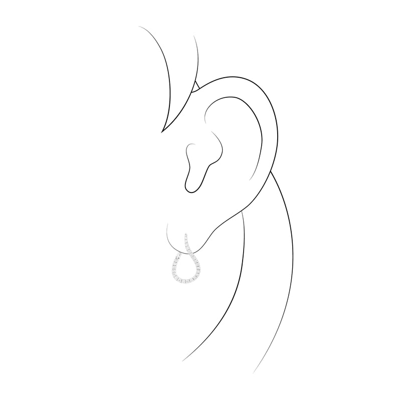 Piero Milano, Dråbeformet øreringe i hvidguld m. 0,52ct