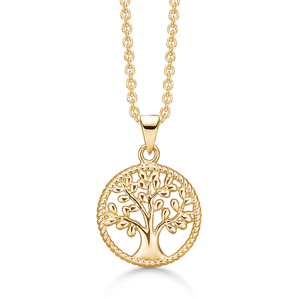 Støvring Design, halskæde livets træ, forgyldt sølv