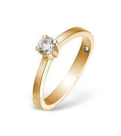 LOVE Collection, solitaire ring i 14 kt guld med 0,20ct. diamanter