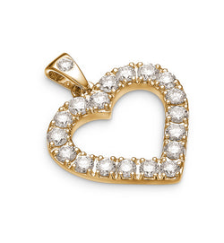 Love Collection, hjerte vedhæng 14kt guld med diamanter