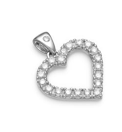 Love Collection, hjerte vedhæng 14kt hvidguld med diamanter