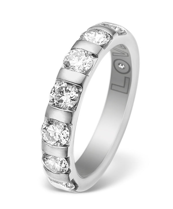 LOVE Collection, alliance ring 14kt hvidguld m. 7 diamanter
