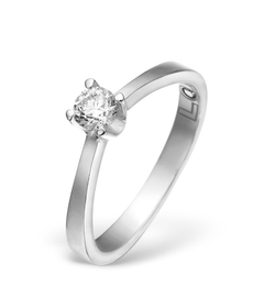 Love collection, solitaire ring 14kt hvidguld 0,15ct