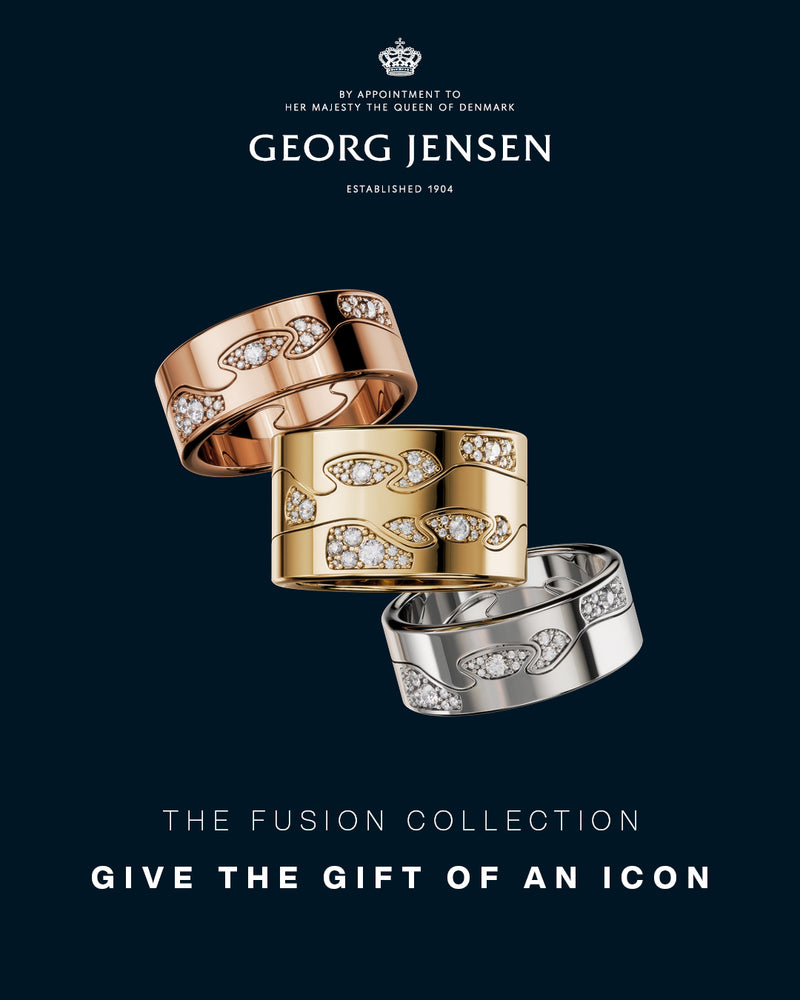 Georg Jensen, Fusion ende-ring 18kt hvidguld med diamanter