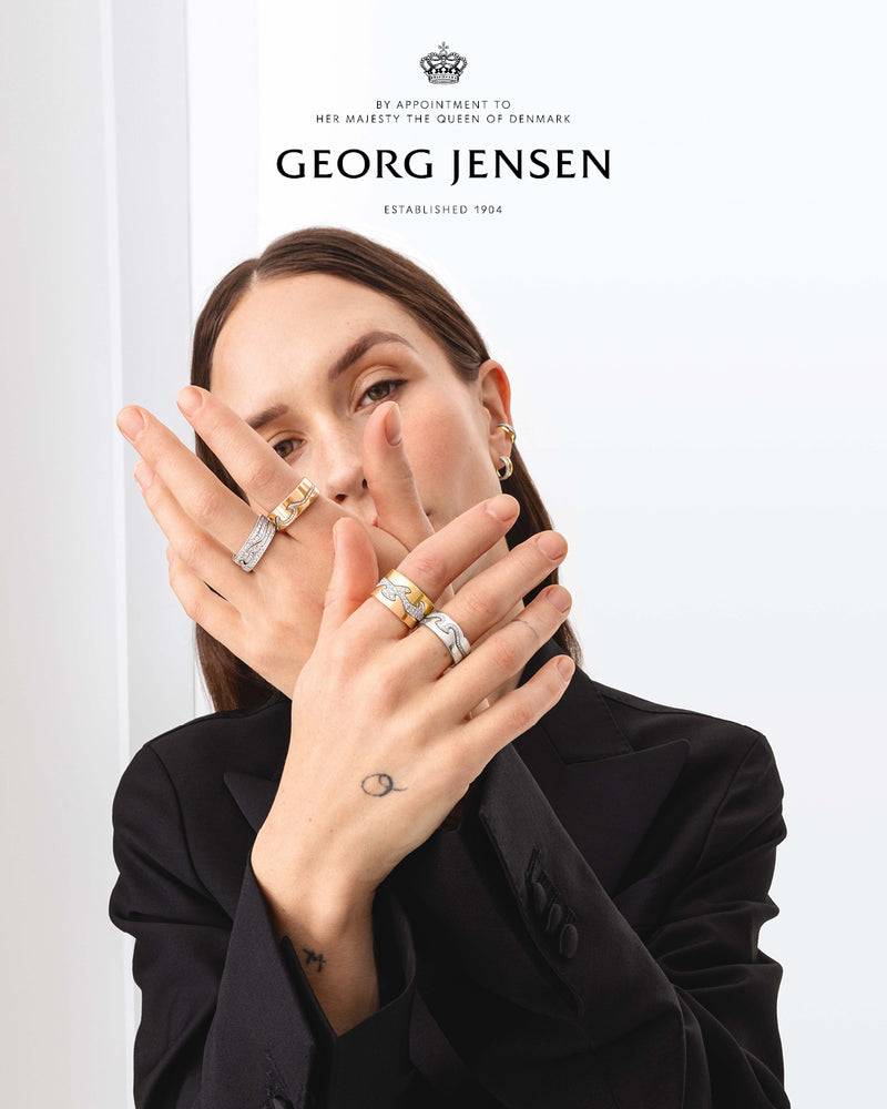 Georg Jensen, Fusion ende-ring 18kt hvidguld med diamanter
