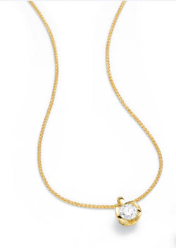 Silhouette, heart halskæde 14kt guld med diamant, 42cm