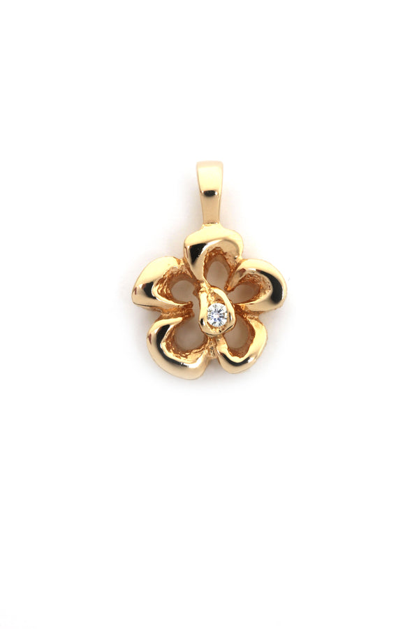 Per Borup, "Orkidé" 14kt guld blomst vedhæng m. 0,02ct. diamant