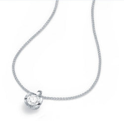 Silhouette, heart halskæde 14kt hvidguld med diamant, 42cm