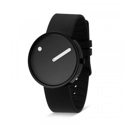 Picto 40mm armbåndsur med sort skive og silikonerem - 43361