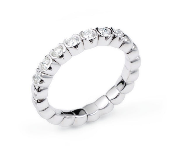 Tennis-Flex, Ring, 18kt hvidguld 0,35ct diamanter